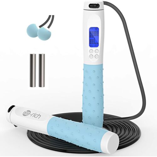 Corde À Sauter Sport, Corde À Sauter Sans Fil Avec Compteur,Jump Rope 3m Réglable Avec Roulements À Billes En Acier,Poignées Antidérapantes Pour Adulte/Enfant/Fitness/Crossfit/Boxe/Gym.[K137]