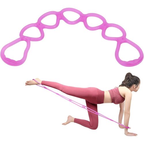 Corde De Traction De Forme Physique,Bande De Résistance De Formation De Yoga Élastique Multifonctionnel 7 Bandes De Trous Bandes De Résistance De Fitness Pour La Salle De Gym À Domicile- Violet