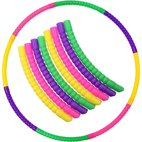 Hula Hoop Enfant,8 Sections Cerceau Enfant Cerceau Hula Fitness Hoop Pour Enfants Plastique Amovible Cerceaux Multicolores Amusants Pour Gymnastique Sports Entraînement Fitness Danse Jeu