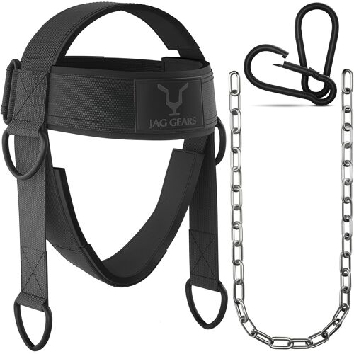 Neck Trainer Neck Training-7 Mm Neoprene Padded Neck Trainer With 110 Cm Long Adjustable Steel Chain Head Harness For Neck Training-Head Harness For Gym,Weight Training