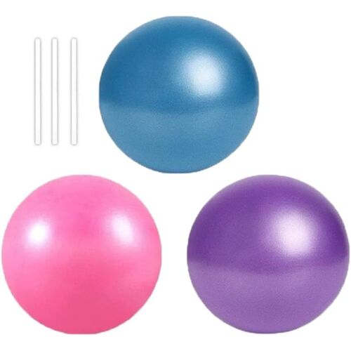 Lot De 3 Petites Boules De Gymnastique,25 Cm,Boule De Pilates Yoga Ball,Mini Fitness Ball Pour Exercices Abdominaux,Épaule,Exercices De Rééducation,Pédagogique,Base De Formation (3