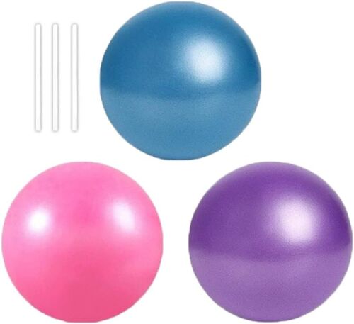 Lot De 3 Petites Boules De Gymnastique,25 Cm,Boule De Pilates Yoga Ball,Mini Fitness Ball Pour Exercices Abdominaux,Épaule,Exercices De Rééducation,Pédagogique,Base De Formation (3