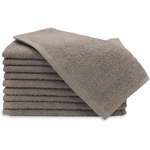 Ensemble De 10 Serviettes En Coton 100%,30x50 Cm,Marron.