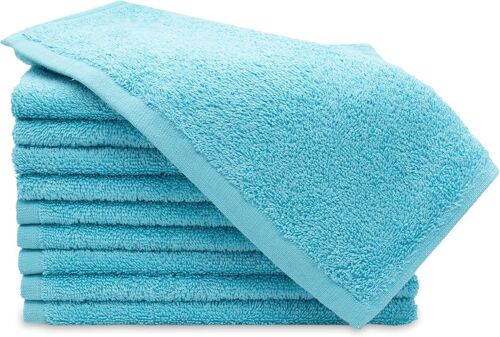 Set De 10 Serviettes Pour Invités,30x50 Cm,Coton,Bleu