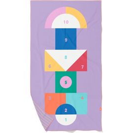 Serviette De Plage/Piscine Enfant Avec Jeu-En Microfibre Séchage Ultra Rapide,Sans Sable-Compacte,Légère (Marelle,L-180 X 100cm)