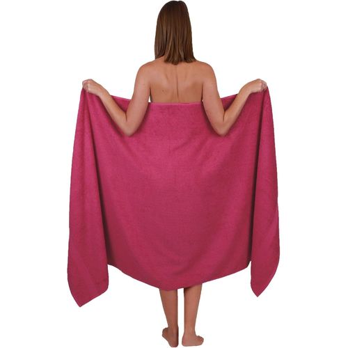 Serviette De Bain Xxl Palermo 100% Coton 100x200 Cm Couleur Rouge Canneberge