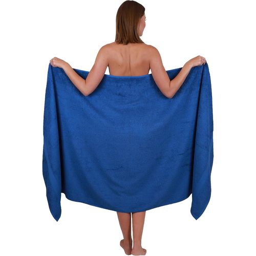 Serviette De Bain Xxl Palermo 100% Coton 100x200 Cm Couleur Bleu