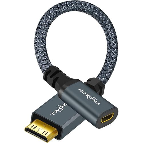 Câble Adaptateur Mini HDMI Mâle vers Micro HDMI Femelle,Adaptateur convertisseur 3D/4K 1080p (20CM)