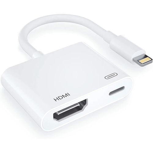Adaptateur HDMI Lightning pour iPhone et iPad-Adaptateur AV Numérique Compatible avec Tous Les iPhones et iPads-Pour Téléviseur,Moniteur,Projecteur