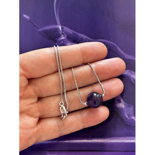 Collier En Argent 925 Avec Perle Améthyste