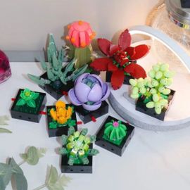 One Piece (771 granulés succulents) Icônes Lego Plantes avec fleurs artificielles pour décoration intérieure, artisanat pour adultes, collection botanique, cadeau de fête des mères