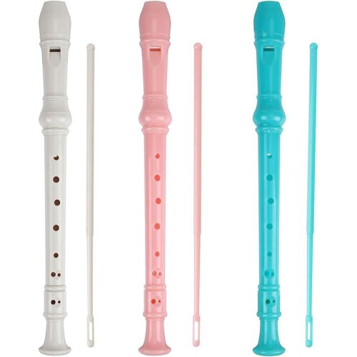 Kalanka-Flûte À Bec Soprano À Flûte À Bec 8 Trous En Abs De Style Allemand Flûte Triple En Do Avec Tableau De Doigté Instructions (Français Non Garanti) Lot De 3