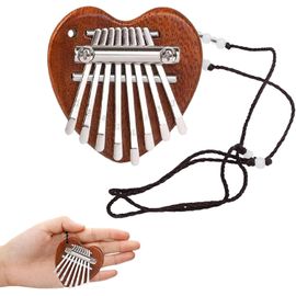 Kalimba 8 Touches (C?ur En Bois), Instrument Pour Enfants, Mini Kalimba, Piano À Pouces, Cadeau Musical Pour Enfants, Adultes Et Débutants