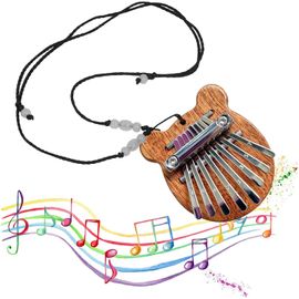Kalimba 8 Touches (Ours En Bois), Instrument Pour Enfants, Mini Kalimba, Piano À Pouces, Cadeau Musical Pour Enfants, Adultes Et Débutants