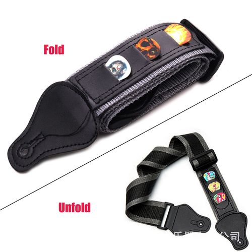 Sangle De Guitare Ajustable Pour Guitare Électrique/Acoustique/Basse Comprend 2 Médiators Sangle Douce Avec Extrémités En Similicuir
