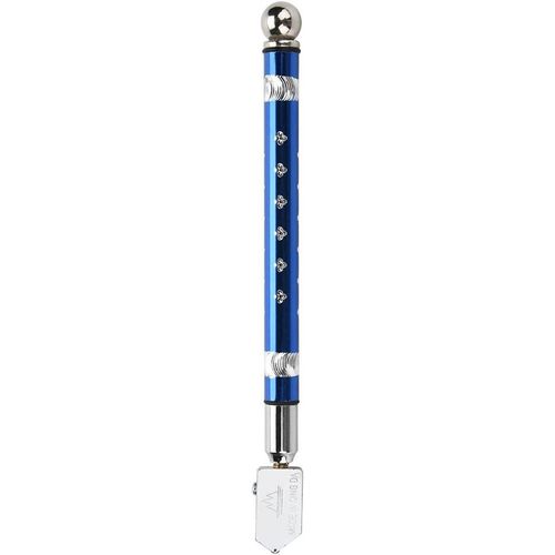 (Bleu) Pour épaisseur de verre 3 12mm - Coupe-verre à volant en carbure de tungstène avec poignée en métal Outils à main pour verre épais Mosaïque et carrelage Forme de crayon Poignée ergonomique