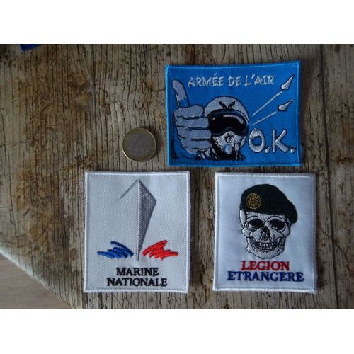Lot 3 Écussons Militaire Légion Étrangére ..Marine ..Armée Air