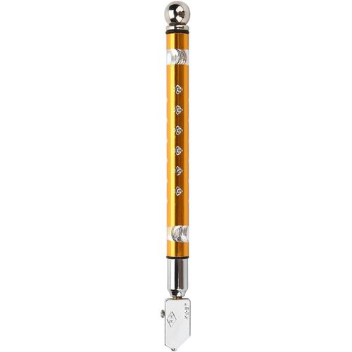 (Jaune) Pour épaisseur de verre 3 12mm - Coupe-verre à volant en carbure de tungstène avec poignée en métal Outils à main pour verre épais Mosaïque et carrelage Forme de crayon Poignée ergonomique