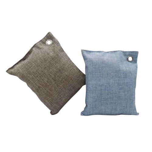 Lot de 2 sachets purificateurs d'air au charbon de bambou (2 x 200 g) pour éliminer les odeurs, désodoriser et déshumidificateur d'intérieur, et nettoyer les meubles.