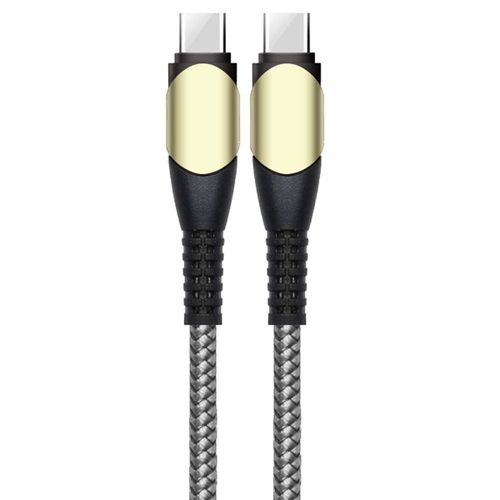 Câble USB-C vers USB-C 60W pour iPhone 16 Pro Max / iPhone 16 Pro / iPhone 16 / iPhone 16 Plus - Nylon Renforcé 1M Gris - E.F.Connection
