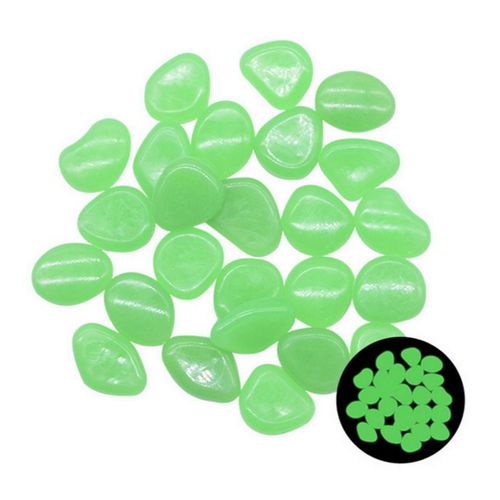 100/Pcs Couleur Cailloux Lumineux Villa Jardinage Fish Tank Aménagement Paysager Cailloux Pierres Lumineuses Artificielles, Vert