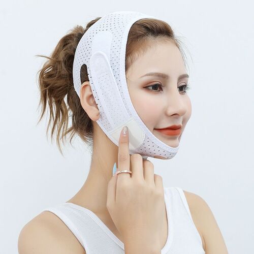Sangle Amincissante Pour Le Visage (Blanc), Double Réducteur De Menton, Sangle Amincissante Pour Le Visage, Sangle Amincissante Avancée En Forme De V Pour Hommes Et Femmes, Sangle De Serrage Et De Raf