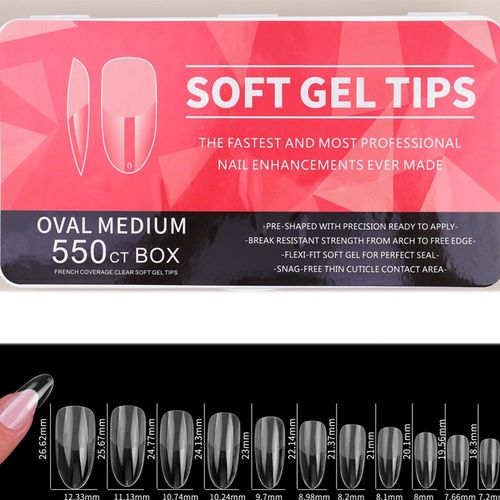 Ensemble De 550 Faux Ongles, Faux Ongles Givrés Ultra-Fins Avec Boîte De Rangement 