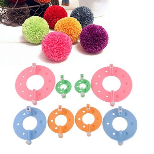 8pcs Set Pompons Maker Outils, Kit De Fabrication De Pompons Outil Diy De Tricotage Avec Des Ciseaux, 4 Tailles