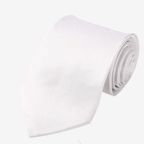 Cravate Classique Pour Homme, Blanche, 8 Cm