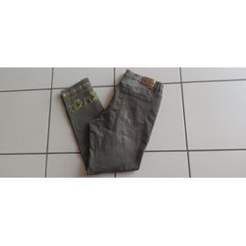 Jeans Desigual Vert Avec Broderie Taille 42 Comme Neuf