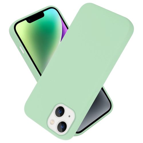 Cadorabo Housse Compatible Avec Apple Iphone 14 Plus En Liquid Light Green - Étui De Protection En Silicone Tpu Flexible