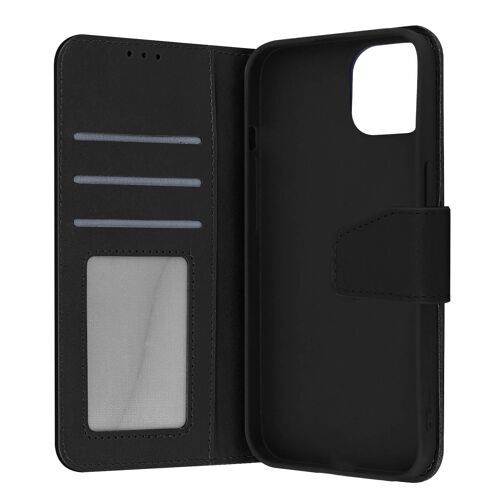 Housse Apple iPhone 13 Mini Cuir premium Porte-carte Fonction support Vidéo noir