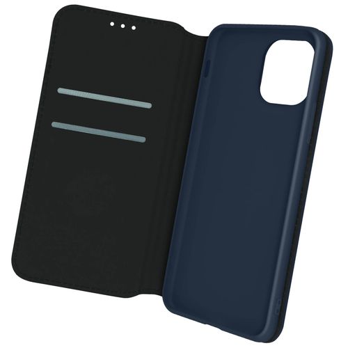 Housse Folio iPhone 12 Mini Portefeuille Fonction Support Vidéo bleu nuit