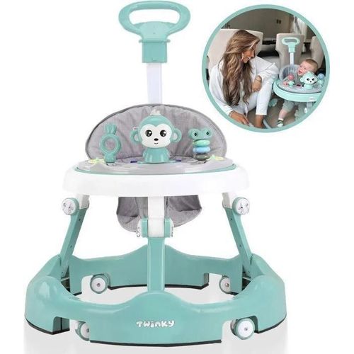 Twinky® Babywalker - Trotteur Bébé Luxe Avec Jeu 3 Pièces - Incl. Trottinette Bébé, Tapis Pour Pieds Et Manche
