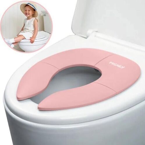Twinky® Réducteur De Toilette Enfant | Rose | Pliable & Réglable | Antidérapant | Confort Moelleux | Propreté Facile