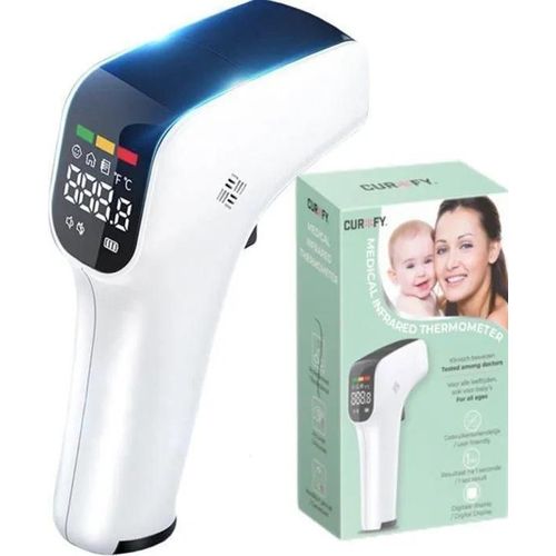 Curify® Thermomètre Frontal Digital - Corporel Et Frontal - Pour Adultes, Enfants Et Bébés - Thermomètre Médical