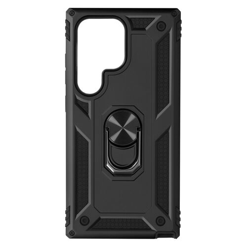 Coque pour Samsung Galaxy S24 Ultra Hybride Bague Support Magnétique Noir