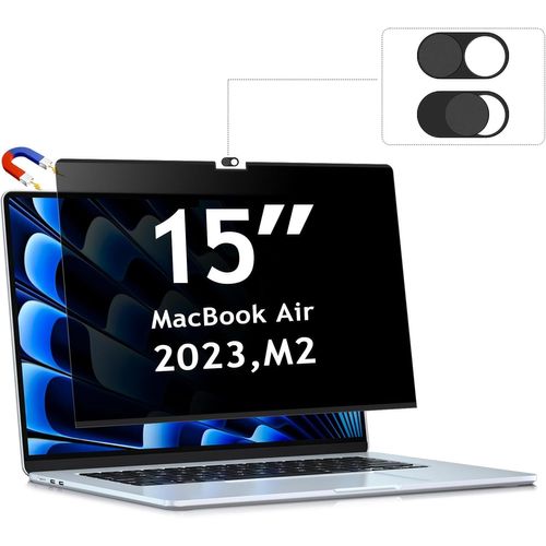 Écran De Confidentialité Magnétique Amovible Et Anti-Lumière Bleue Pour Macbook Air 15"" 2023-2025 Avec Coque Pour Webcam Pour Macbook Air 15"" (M4/M3/M2) 15,3