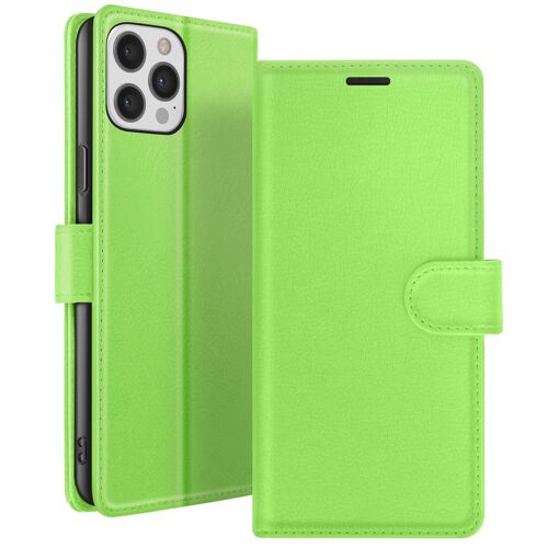 Étui Portefeuille pour iPhone 12 Pro Max avec Support et Languette Magnétique Zanaé Vert