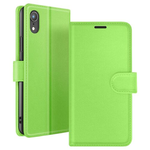 Étui Portefeuille pour iPhone XR avec Fonction Support et Languette Magnétique Zanaé Vert