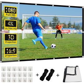 Écran De Projection Avant Arrière De 254 Cm, 16:9, Pliable, Anti-Plis, Portable, Pour Cinéma Maison, Extérieur, Intérieur, Cinéma, Nuit, Cadeau De Noël