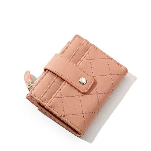 Portefeuille femme petit portefeuille en cuir à deux volets petit portefeuille pour femme rose