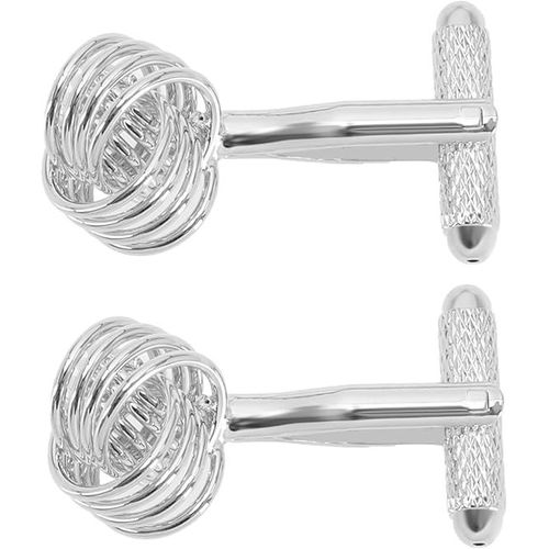 (Argent) 1 Paire De Boutons De Manchette Torsadés, Boutons De Manchette Classiques Pour Chemise, Boutons De Manchette Exquis Pour Hommes, Accessoires De Décoration Pour Vêtements De Père Et De Marié