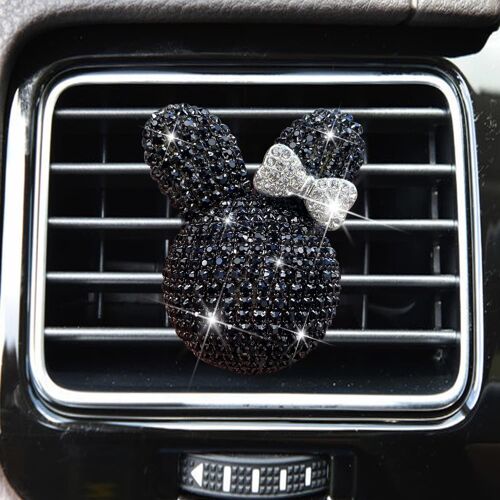 Bling Rabbit Air Vent Clips, Crystal Rabbit Car Air Freshener Vents Clips Rhinestone Car Diffuseur