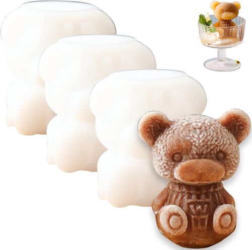 Moule À Glace, Moule À Glace, Moule À Gel De Silice Ours, Moule À Glace Ours, Moule À Glace Ours En Peluche, Glace Au Café, Glace Au Lait, Glace Au Thé, Bonbons Et Bonbons Mous, Cuisson De Gâteaux (3