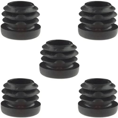 5x EMBOUT DE TUBE ROND RENTRANT Ø20mm NOIR PLASTIQUE CHAISE MEUBLE CACHE