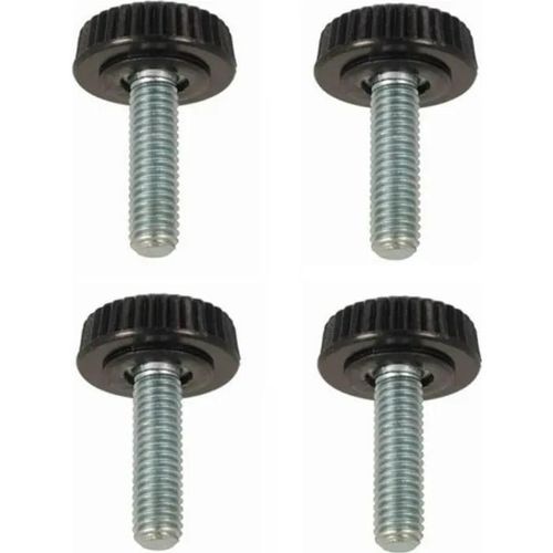 4x VIS PIED RÉGLABLE MOLETÉ FILETAGE M6 DIAMÈTRE 6MM x LONGUEUR 10MM MEUBLE PLASTIQUE EMBOUT TABLE CHAISE TUBE