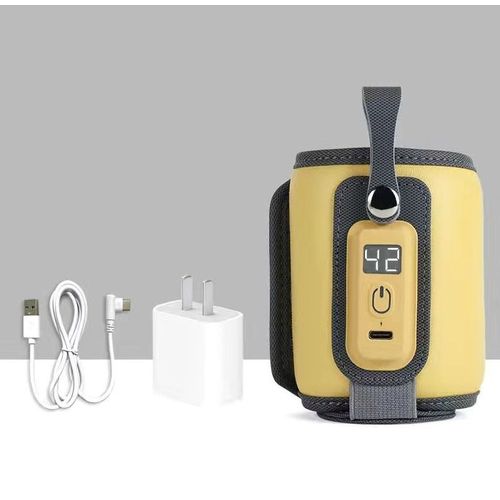 Chauffe-Biberon Universel - Jaune, 5 Vitesses Réglables, Chauffe-Biberon Usb Portable, Chauffe-Biberon Pour Voiture, Pour La Maison, Les Courses, La Voiture Et Les Voyages