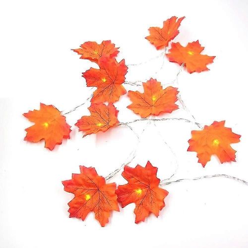 Guirlande Lumineuse À Feuilles D'érable D'automne, Guirlande Lumineuse Étanche Pour Décoration De Thanksgiving Et D'halloween