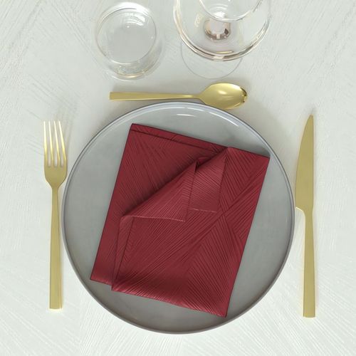 Lot De 3 Serviettes 45x45 Cm Luxury Rouge, Par Soleil D'ocre